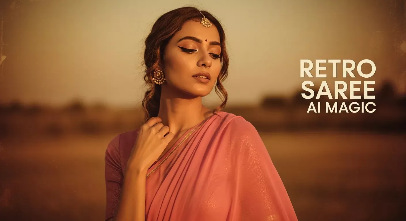 retro saree AI image